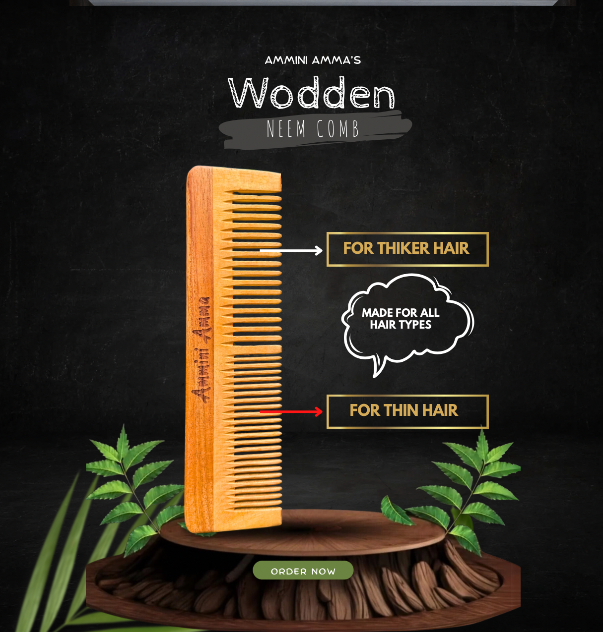 Neem Wooden Comb 2/pcs Combo